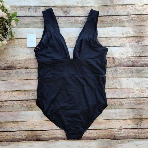 Andie Black Mykonos Swimsuit Size XXL One Piece Deep Plunge New With Tags - Picture 3 of 13